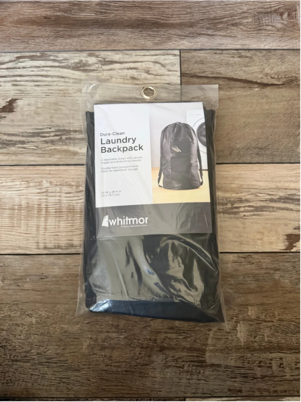 NEW Whitmor Laundry Backpack One Size Black